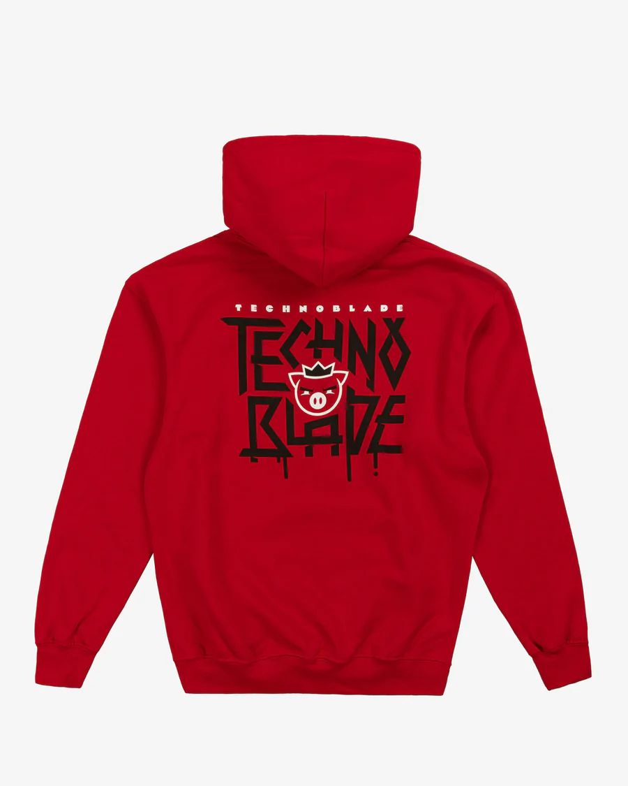 AGRO PULLOVER HOODIE (RED)-Technoblade Hoodies